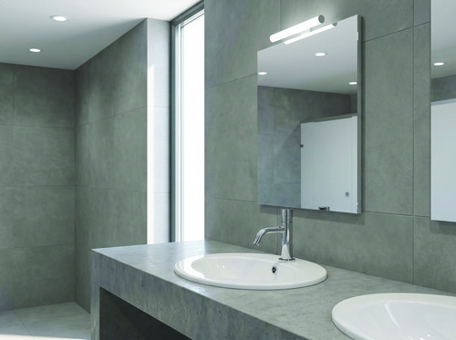 Robinet de lavabo temporisé chromé design - Droit